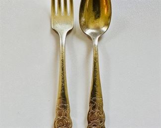 Vintage Mickey Mouse child's fork and spoon
