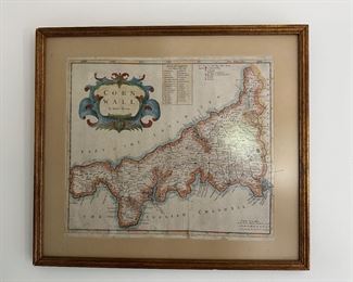 Antique map of Cornwall