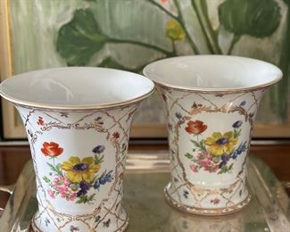 Hand painted porcelain vases