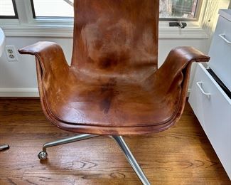 Mid Century FK Preben Fabricius/ Jurgen Kastholm Leather Tulip Chair