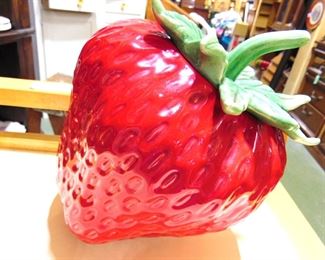 Large Ceramic Strawberry Cookie Jar/Canister