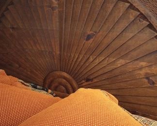 Close up of the sunburst headboard