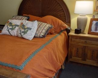 This bed is absolutely beautiful solid wood carved like a sunburst