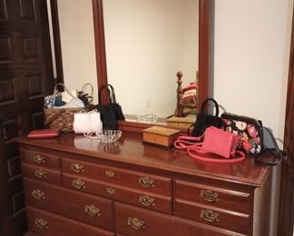 Queen Anne style Jamestown Sterling dresser and mirror.