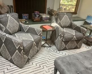 Ethan Allen swivel club chairs