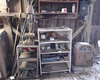 barn finds, Lincoln arc welder, Toro drill press