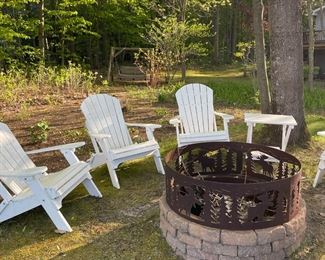 Adirondack chairs and table