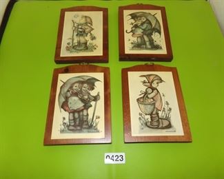 1970's Wood block Hummel art decoupage prints