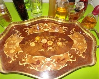 Italian inlaid Marquetry serving/perfume tray