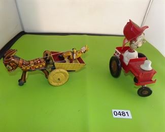 Marx tin toys  antique  Sam the Wild Fireman