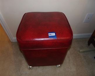 hinged ottoman w/sewing items