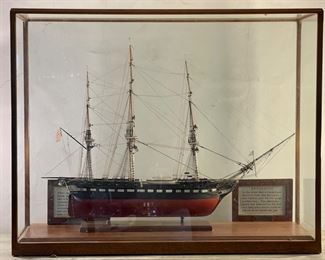 Large ship model of the U.S. Frigate Constitution.