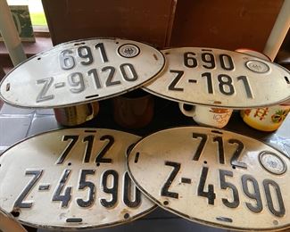 Vintage German license plates