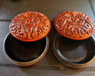 Lacquer  incense boxes