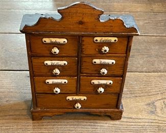 Small antique spice chest