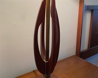 MCM table lamp walnut