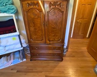 Walnut clothing armoire