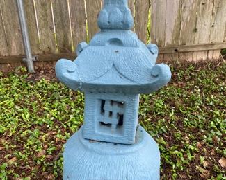 Vintage Concrete Garden Pagoda Statue 