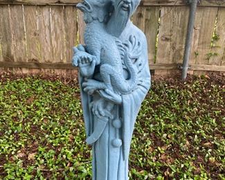 Mid Century Asian Concrete Garden Statue .......To register in order to place bids go to www.capitolsalesservices.hibid.com
