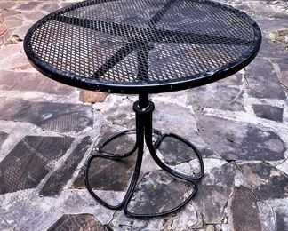 Vintage mid century mesh metal patio table