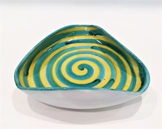 Vintage mid century Tito Corti Italian Pottery triangular dish