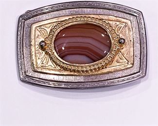 Belt Buckle with Brazilian Agate