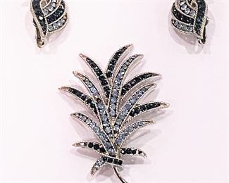 Vintage Trafari Brooch and matching earrings.......To register in order to place bids go to www.capitolsalesservices.hibid.com