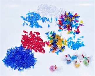 Ceramic Christmas trees plastic light inserts 