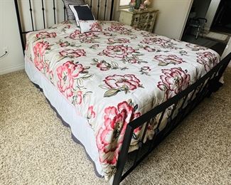 King bed with head and footboards and mattresses