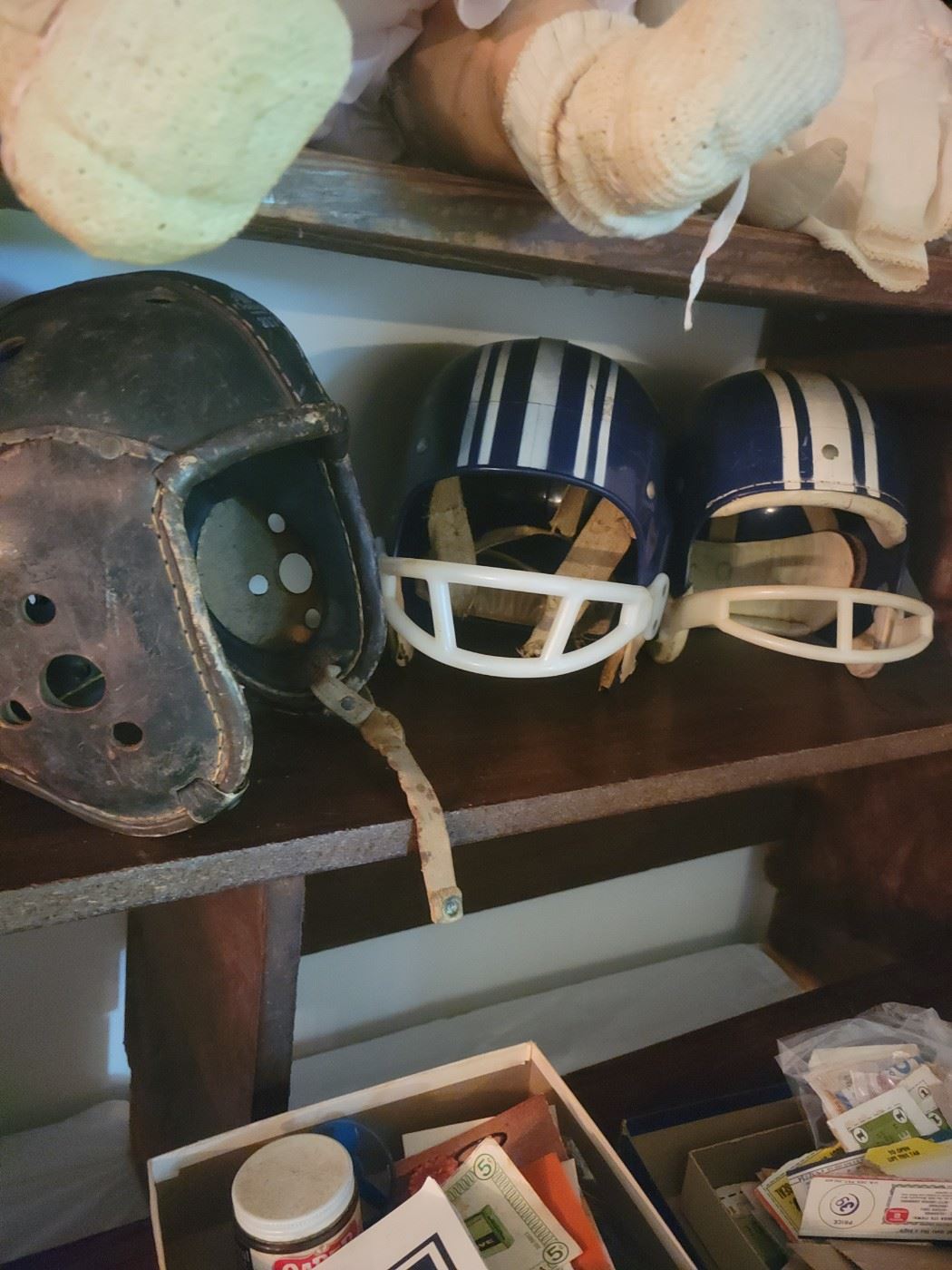 Vintage football helmets