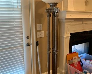 #10	Floor Lamp - 73" Tall Heavy Metal Carved w/Globe 	 $150.00 			
