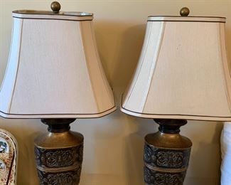 #20	Set of 2 Brown Base w/Tan Shade Lamps - 28" Tall	 $50.00 			
