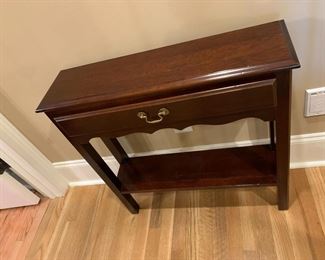 #31	Wood Side Table w/1 drawer - 28x8.5x29	 $75.00 			
