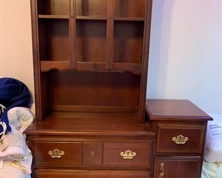 #43	child craft dresser with shelves 4 drawer 1 door and 2 shelf 48x18x79	 $175.00 			
