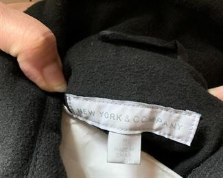 #51	New York and Co. Wool dress length coat size M	 $50.00 			
