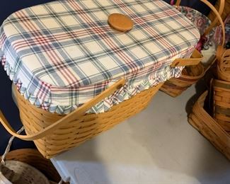 #75	Longaberger Sewing basket 16x9x12h w/ pocketed liner	 $40.00 			
