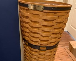 #77	Longaberger Umbrella basket 18'h w/blue band	 $25.00 			
