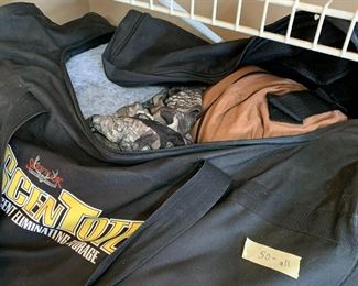 #119	Scentloc Bag w/contents	 $50.00 			
full of hunting clothes size large 