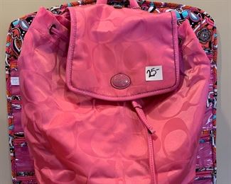 #129	Coach Pink Backpack	 $25.00 			

