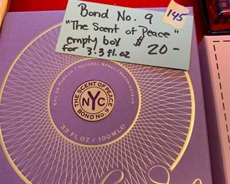 #145	Bond no. 9 "The Scent of Peace" empty Box for 3.3 fl oz	 $20.00 			
