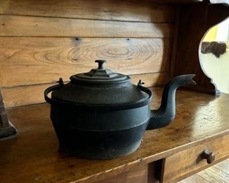 Antique Cast Iron Tea Kettle