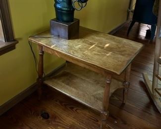Side table and horse lamp