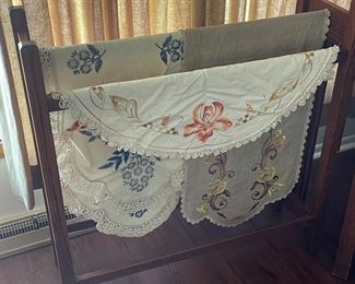 A few of the several Arts and Crafts linens