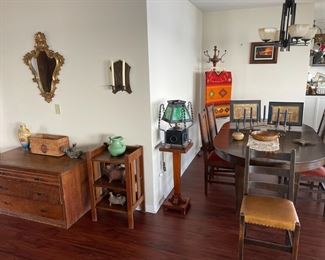 Arts and Crafts furniture, lighting, pottery, metal work, etc.