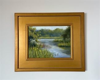 Contemporary signed oil painting on board, Stuart Fullerton, 16" by 19" overall, sight size 9" by 12"