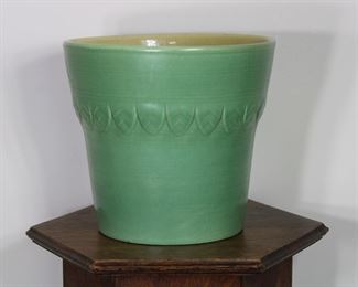 Large Red Wing Pottery Planter in Green, 9 5/8" tall, 10 1/2"  wide
