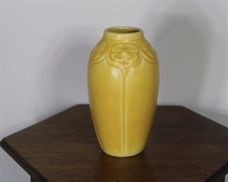 Another view of Rookwood vase # 2403 in yellow glaze, 7 1/4" tall, production date 1928