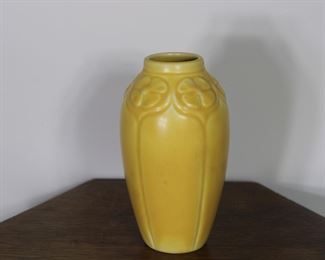 Another view of Rookwood vase # 2403 in yellow glaze, 7 1/4" tall, production date 1928
