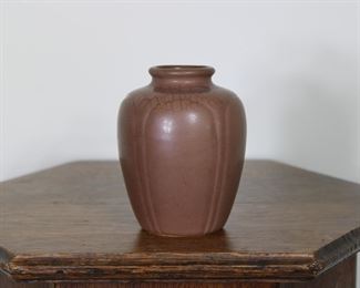 14.  Hampshire Pottery vase # 110, 4 1/2" tall, brown glaze