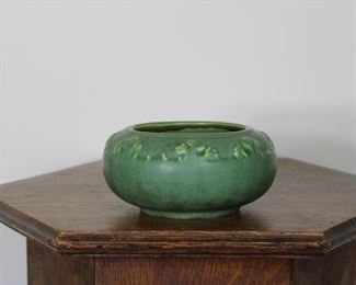 15.   Another view of Hampshire Pottery bowl # 25, 5 1/2" wide, matte green glaze